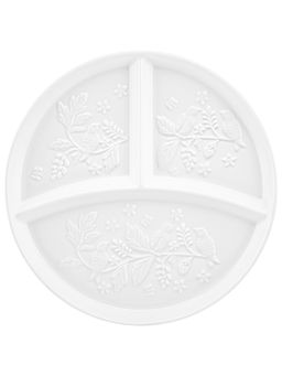 Тарелка секционная д/правильного питания 22*22*2,5 см "Птички на ветке" цельная глубокая 3 секции