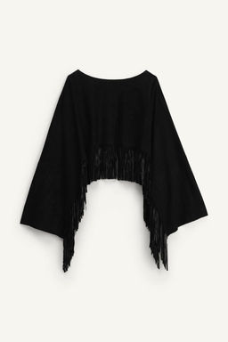 SUEDE LEATHER FRINGED CAPE - LIMITED EDITION - Zara фото 7