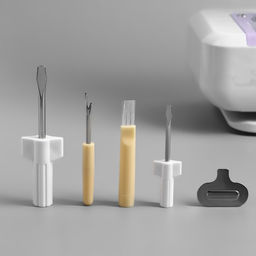 Сервисный набор для швейных машин, 5 предметов: отвёртка, 2 шт., металлический ключ, вспарыватель, щётка