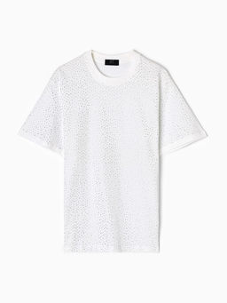 Футболка со стразами женская MIST, белая, размер M