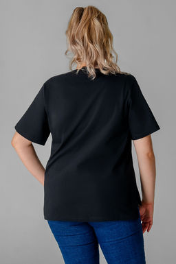 Арт. 31170 Футболка женская 50-60 (6 шт) Цвет:черный