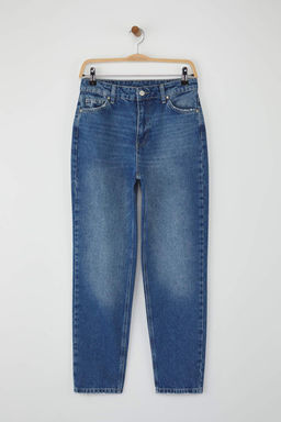 Gece Mavisi Yuksek Bel Yeni Mom Jeans TWOAW26JE00054 - Trendyolmilla фото 13