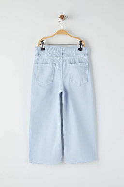 Mavi Duz Genis Paca/Wide Leg K?z Cocuk Dokuma Pantolon TKDAW26PL00003 - Trendyolmilla фото 2