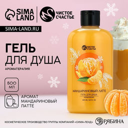 Гель для душа ЧИСТОЕ СЧАСТЬЕ, 500 мл, аромат латте-мандарин, Новый Год