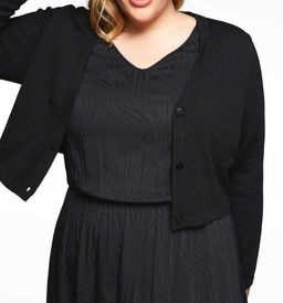 Платье с кардиганом, черное - Sheego фото 6