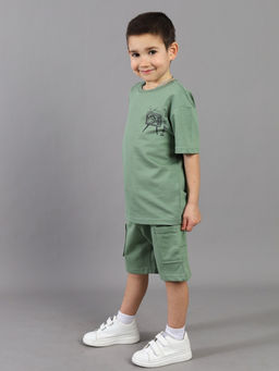 CRB wear / CSKB 90297-35K Комплект для мальчика (футболка, шорты),хаки/Ex.Cherubino фото 2