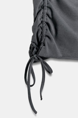 CAMISETA FRUNCES AJUSTABLES / Plomo - Zara фото 7