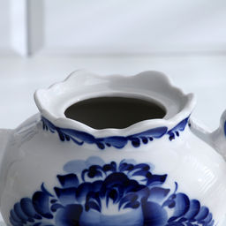 Заварочный чайник фарфор «Хуторок», h=13.5 см, гжель