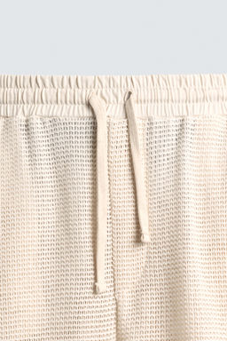 RELAXED FIT OPEN WEAVE TROUSERS - Zara фото 8