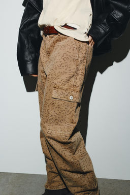 TRF ANIMAL PRINT BAGGY BALLOON JEANS - Zara фото 5