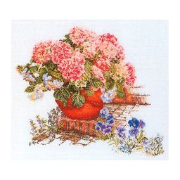 Набор для вышивания Thea Gouverneur 2078 Гортензия и анютины глазки 50 х 45 см