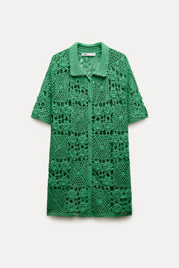 CROCHET KNIT POLO SHIRT - Zara фото 5
