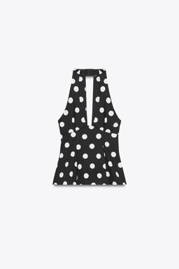 POLKA DOT HALTER TOP WITH BACK BOW - Zara фото 4
