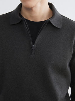 Polo Yaka Erkek Sweatshirt