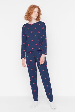 Trendyolmilla Beyaz %100 Pamuklu Kalpli Orme Pijama Tak?m? THMAW21PT0566 фото 31