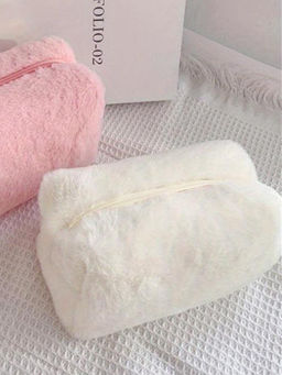 Kristaller Косметичка женская плюшевая, белый