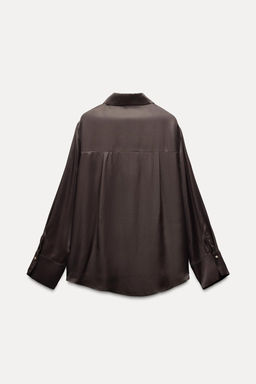 SATIN SHIRT WITH GOLD BUTTONS - Zara фото 6