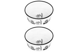 Набор 2 мисок для домашних питомцев 400 мл 13,5*13,5*5 см БЕЗ КОТА ЖИЗНЬ НЕ ТА Жизнь кошек - Elan gallery фото 5