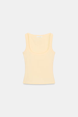 CAMISETA ALGOD?N MANGA SISA / Amarillo - Zara фото 6
