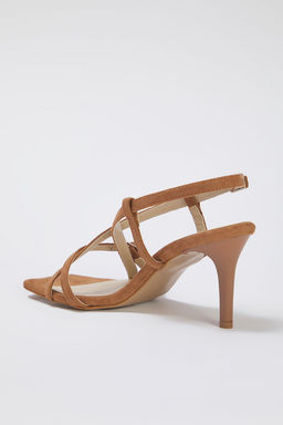 Trendyol Shoes Siyah Suet Bilekten Baglamal? Kare Burun Ince Topuklu Kad?n Sandalet TAKSS25TO00018 - Trendyolmilla фото 5