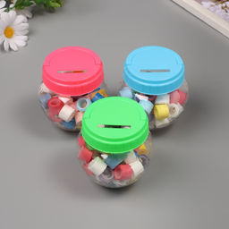 Клейкая лента пластик в банке «Микс», набор 40 шт., 1.2 см, дл. 0.9 м, 7×7×9 см