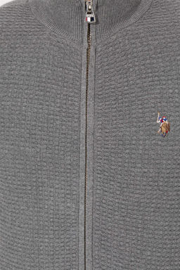 U. S. Polo Assn Мужской серый меланжевый базовый трикотажный кардиган - U.s. polo assn фото 12
