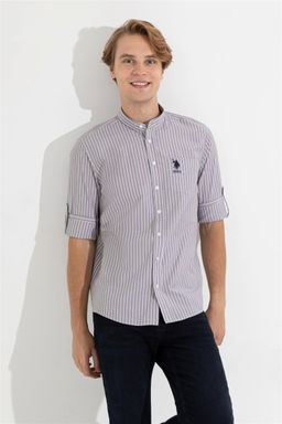 Мужская серая рубашка с длинным рукавом - U.s. polo assn фото 3