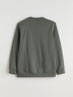 B?y?k Beden Bisiklet Yaka Erkek Sweatshirt