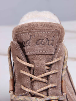 Ботинки 229.windybe. Серо-коричневая замша/Шерсть