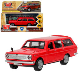 Технопарк. Газ-2402 "Волга" 12 см, металл,откр дв, багаж, инерц, красный., кор. арт.2402-12-RD-WOD