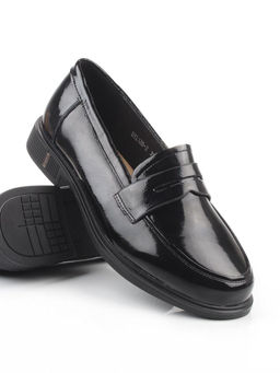 03-DYL128-2 BLACK Лоферы женские (натуральная кожа)