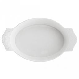 Русь Блюдо (шубница) фарфоровое 270х162х52мм, с ручками, белый, рельефный декор (Китай) - Домашняя мода фото 2