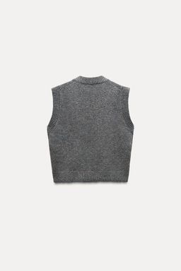PLAIN KNIT SLEEVELESS JUMPER - Zara фото 5
