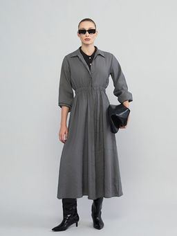 Modal Kar???ml? Belden Oturtmal? G?mlek Elbise