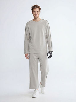 Kolay Giyilebilir Yanlardan C?rt Bantl? Erkek Sweatshirt