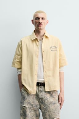CAMISA BOXY FIT TEXTOS ESTAMPADOS / Arena - Zara фото 2