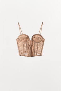 LACE CORSET WITH NECKLINE - Zara фото 5