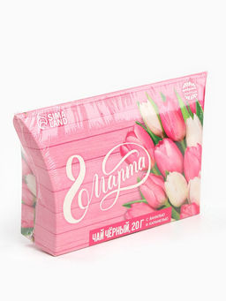 Цена за 2 шт. Чай подарочный чёрный Любви и счастья. 8 Марта, с ванилью и карамелью, 20 г - Фабрика счастья фото 7