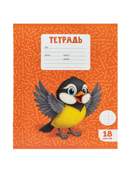 Тетради 10 штук, 18 листов в клетку Calligrata KIDS, серые листы, блок №2, 5 видов