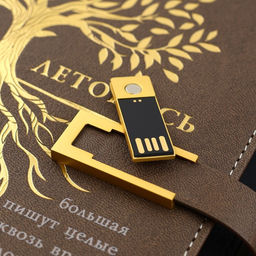 Родословная книга со встроенной флешкой 16 Gb «Семейная летопись», 17.5×23 см..