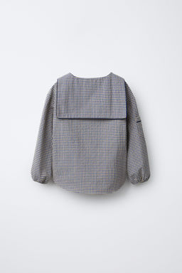 CAMISA CUELLO BOBO CUADROS / Crudo / Azul - Zara фото 4