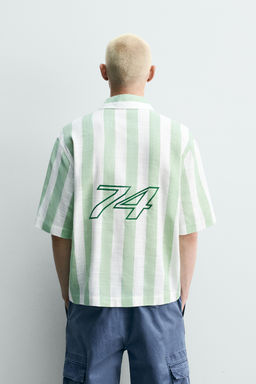 CAMISA POLO BOXY FIT GR?FICOS ESTAMPADOS / Verde - Zara фото 3