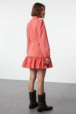 Gul Kurusu Kusakl? Duz Mini Kusakl? Uzun Kollu Mini Dokuma Elbise TWOAW24EL00795