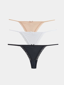 Dantel Detayl? Tanga K?lot 3l? Paket