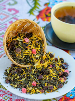 Зеленый ароматизированный чай GRUNBERG LITE Мишкино лукошко фото 9