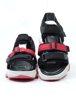 08-PED76-2 BLACK Босоножки (текстиль, стелька натуральная кожа)