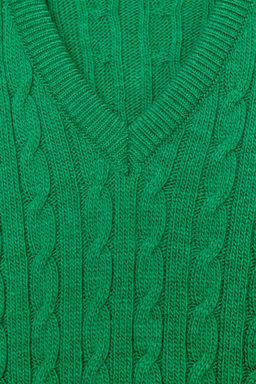 V-NECK CABLE-KNIT JUMPER - Zara фото 14