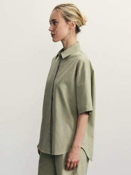 Рубашка прямого кроя из хлопка / Zarina  фото 4