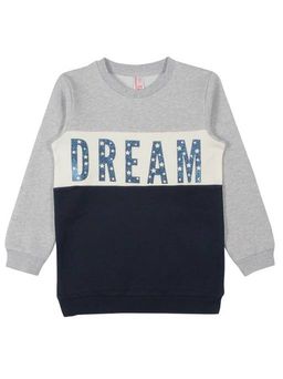 CRB wear/CWK 62265 Платье типа туника для девочки, серый меланж-темно-синий/Ex.Cherubino фото 2