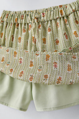 SHIMMERY FLORAL BERMUDA SKORT - Zara фото 3